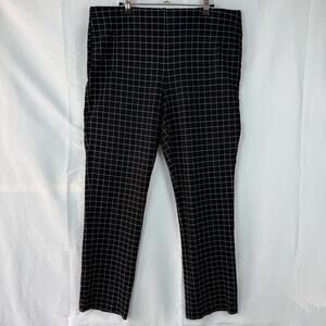Chico’s Monochrome Mid Rise Straight Leg Minimalist Office Windowpane Pants 16